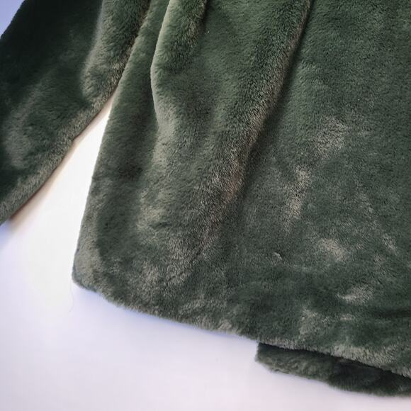 Rachel Zoe Women's Green Teddy Bear Coat Size Small Fluffy Jacket - Picture 8 of 11